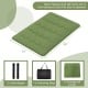 Full-size floor mattress in green with washable cover and carrying bag, ideal for camping or as a sleeping pad.