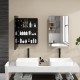 Multi-functional black bathroom mirror cabinet with adjustable shelves, featuring a sleek design and high-definition.