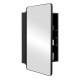 20 x 30 inch black bathroom mirror cabinet with adjustable shelves and shatterproof mirror for versatile storage.