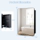 20 x 30 inch black bathroom mirror cabinet with adjustable shelves, showcasing a sleek design and high-definition.