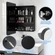 Multi-functional black bathroom mirror cabinet with adjustable shelves, waterproof aluminum frame, and shatterproof.