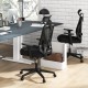 Mesh ergonomic office chair in black with adjustable features, 360° swivel, and lumbar support for comfortable office.