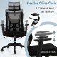 Mesh ergonomic office chair with adjustable height, 360° swivel seat, and height-adjustable armrests for comfort.