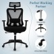 Mesh ergonomic office chair with adjustable height, 360° swivel, and breathable fabric for comfortable office use.