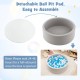 Soft gray kiddie ball pit with detachable pad and 200 BPA-free ocean balls, perfect for kids' playtime in any room.