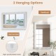 Farmhouse wall mirror with solid wood frame, 41.5 x 28 inches, showcasing vertical and horizontal hanging options.