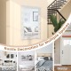 Farmhouse wall mirror with solid wood frame in white, 41.5 x 28 inches, ideal for rustic decoration in any room.