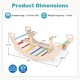 Product dimensions of the 4-in-1 multifunctional wooden climbing toy, suitable for kids aged 1-5 years, with a 110 lbs.