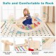 Multicolor 4-in-1 multifunctional wooden climbing toy with supportive backrest and easy-to-grip handle for safe play.