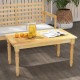 Patio coffee table with solid teak wood structure and slatted tabletop, perfect for indoor or outdoor use.