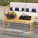 Patio coffee table with solid teak wood structure and slatted tabletop, perfect for indoor and outdoor use.