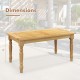 Patio coffee table with solid teak wood structure, slatted tabletop, and dimensions 35.5" x 19.5" x 18" for versatile.