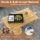 Patio coffee table featuring a solid teak wood structure and slatted tabletop, ideal for indoor and outdoor use.