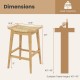 29-inch patio rattan barstool with footrest, made of teak wood and hand-woven PE rattan, ideal for outdoor and indoor.