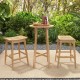 29-inch patio barstool set featuring sturdy Indonesian teak wood and hand-woven PE rattan, ideal for outdoor or indoor.