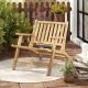 Teak Wood Outdoor Reclining Chair with Comfortable Backrest and Armrests - Gallery View 1 of 9