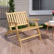 Teak wood outdoor reclining chair with armrests, featuring a comfortable backrest, perfect for patios and backyards.