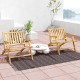 Teak wood outdoor reclining chairs with comfortable backrest and armrests, perfect for patios and backyards.
