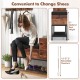 Entryway bench in rustic brown with flip-top storage, shoe rack, and comfortable seating for easy shoe changes.