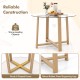 42-inch round dining table with tempered glass top and sturdy rubber wood legs, ideal for dining and gatherings.
