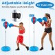 Adjustable punching bag with stand and gloves, 47" to 60.5" height, designed for kids and adults, ideal for fitness.