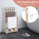 Freestanding towel rack with 3 bars and bottom shelf, made of solid fir wood, perfect for drying and storage.
