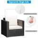 Ergonomic single sofa with soft thick cushion and zippered cover, perfect for outdoor patio relaxation.