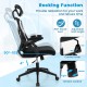 Ergonomic mesh office chair with lumbar support, adjustable height, and rocking function for comfort during work and.
