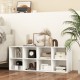 White 8 cubbies shoe organizer with spacious top, ideal for shoe storage or as a stylish storage cabinet in any room.