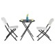 3-piece patio bistro set featuring a round folding table and 2 chairs made of durable PE rattan, perfect for outdoor.