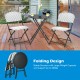 Folding rattan bistro set featuring a round table and 2 chairs, perfect for outdoor patio dining.