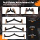 LAT Pulldown Attachment Set showcasing five different handles for versatile upper body workouts in a home gym.