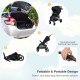 Lightweight black infant stroller with 5-point harness, adjustable backrest, and one-button folding design for easy.