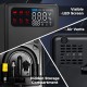 Jump starter with air compressor showing visible LED screen, hidden storage compartment, and air vents for heat.