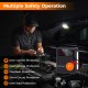 Jump starter with air compressor, 2000A peak current, 150PSI tire inflator, ideal for emergency road situations.