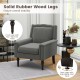Mid-century Modern Armchair Linen Fabric Upholstered Accent Chair with Cushion - Gallery View 9 of 10