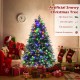 Pre-lit 5 ft snowy Christmas tree with 581 branch tips and multi-color LED lights, perfect for festive home decoration.