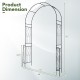 Metal garden arch backdrop stand with fence, 7.9 feet tall, black finish, ideal for climbing plants and outdoor.