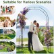 7.9 feet black metal garden arch with trellis for climbing plants, ideal for weddings and outdoor decorations.