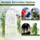 Black metal garden arch backdrop stand with decorative options for balloons and lights, perfect for events and garden.