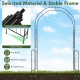 Metal garden arch backdrop stand with fence, 7.9 feet tall, black galvanized metal, ideal for climbing plants and.