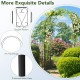 Elegant black metal garden arch with arc top design and thickened pipes, perfect for climbing plants and outdoor decor.