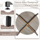 Round coffee table top with gray texture, featuring a heavy-duty rustproof metal frame and adjustable foot pads for.