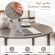Round coffee table with gray thickened tabletop, showcasing easy cleaning and exquisite texture for versatile layouts.