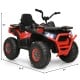 Kids electric 4-wheeler ATV quad in red with LED lights, MP3, and sturdy design for ages 3+, max weight 110 lbs.