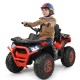Kids electric 4-wheeler ATV in red with LED lights, MP3, and safety features for children over 3 years old.
