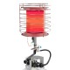 Close-up view of the 360-degree portable outdoor propane heater's chrome emitter guard, ensuring safety while heating.