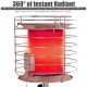 360-degree portable outdoor camping propane heater with rust-resistant chrome guard, adjustable heat, and safety.
