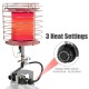360-degree portable outdoor propane heater with adjustable 42,000 BTU, ideal for camping and outdoor activities.