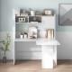 L-shaped white computer desk with open storage hutch and cabinet, perfect for home office organization and workspace.